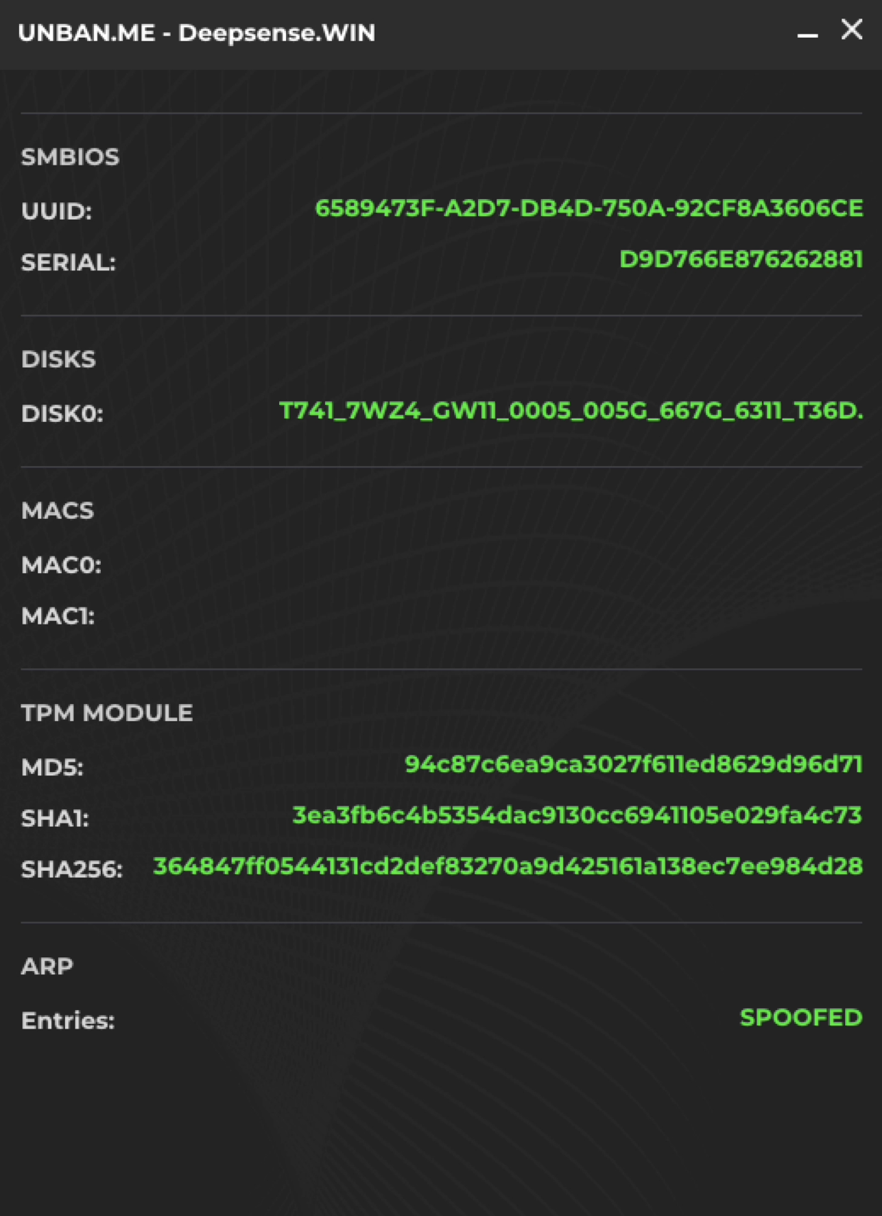 DeepSense Spoofer Full Interface